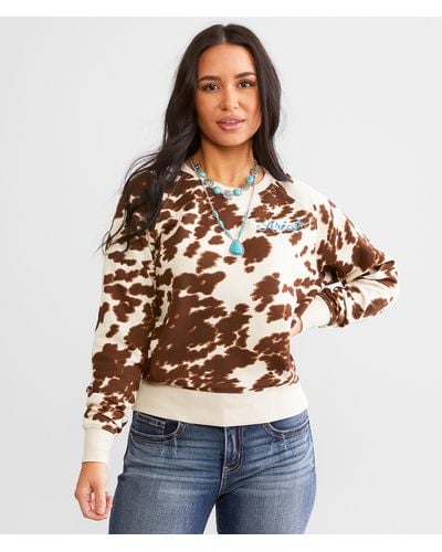 Ariat Real Cow Print Pullover - Brown