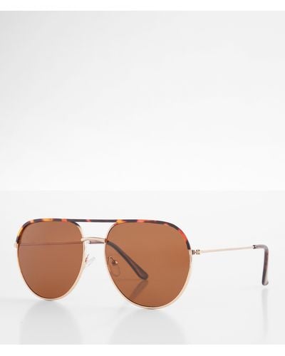 BKE Tort Aviator Sunglasses - White