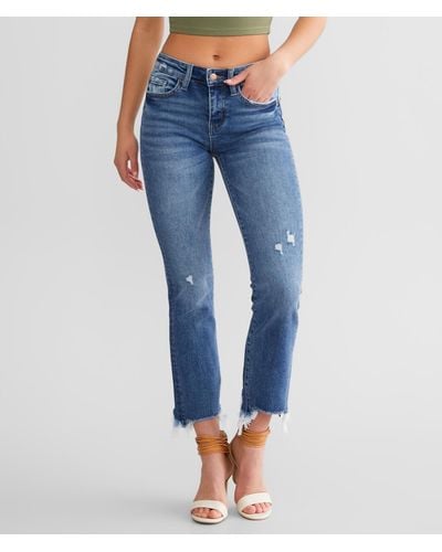 Flying Monkey Mid-rise Cropped Flare Stretch Jean - Blue