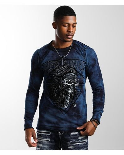 Affliction American Customs Stone & Steel Thermal - Blue