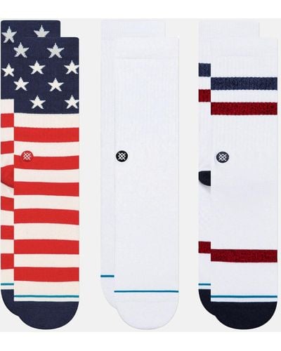 Stance The Americana 3 Pack Socks - White