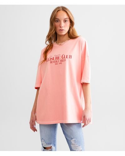 FITZ + EDDI Fitz + Eddi Los Angeles Leisure Club T-shirt - One Size - Pink