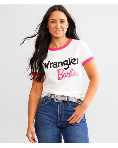 Wrangler Barbie Ringer T-shirt - White