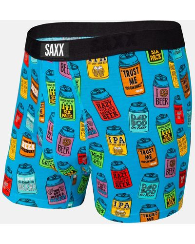 Saxx Underwear Co. Vibe Stretch Boxer Briefs - Blue
