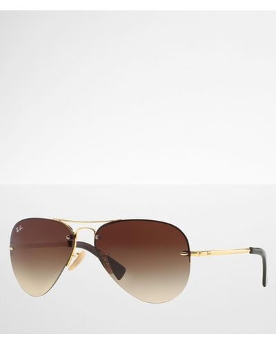 Ray-Ban Rimless Aviator Sunglasses - Brown