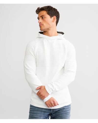 BKE Crossover Hooded Sweater - White