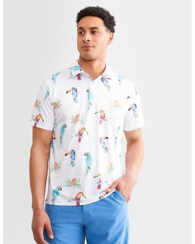 Chubbies The Dude Where's Macaw Performance Polo - White