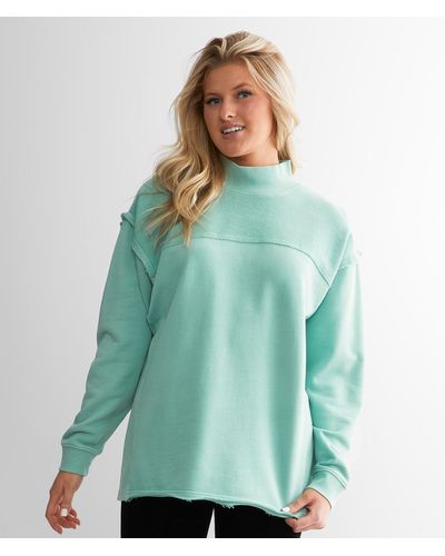 BKE Pieced French Terry Pullover - Green