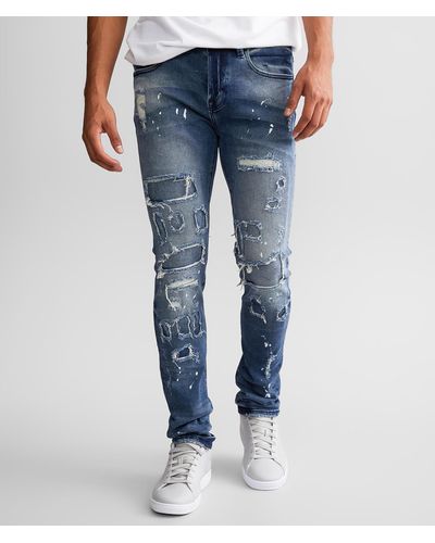 Cult Of Individuality Punk Super Skinny Jean - Blue