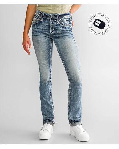 Rock Revival Mid-rise Straight Stretch Jean - Blue