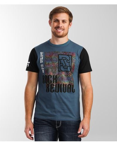 Rock Revival Hamill Reflective T-shirt - Blue