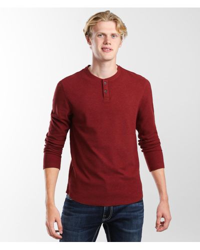 Outpost Makers Brushed Knit Henley - Red