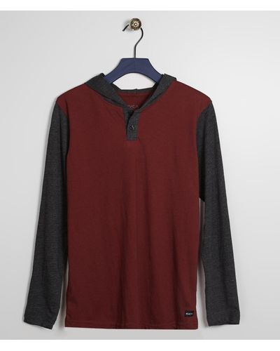 RVCA Boys - Pick Up Hooded Henley - Red