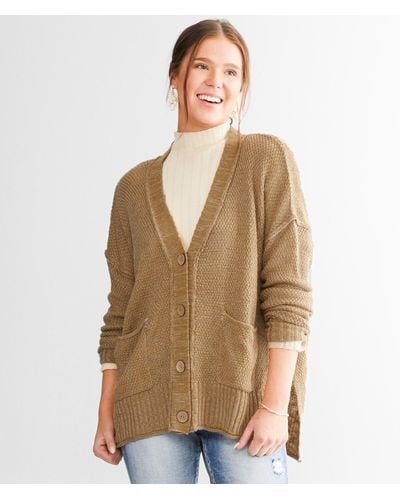 BKE Marled Cardigan Sweater - Brown