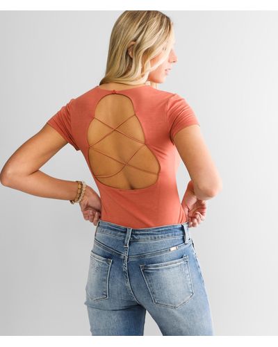 BKE Strappy Back Bodysuit - Orange