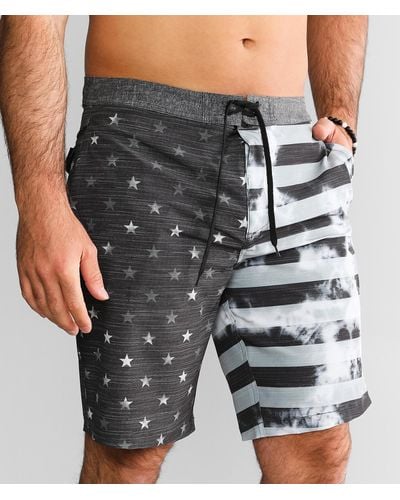 Departwest Stars & Stripes Stretch Boardshort - Gray