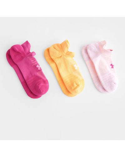 Under Armour Essential 3 Pack Socks - Pink