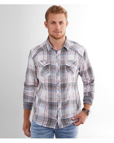BKE Plaid Standard Shirt - Gray