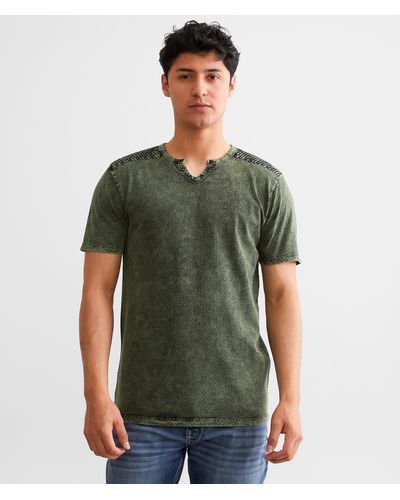 Buckle Black Textured Knit T-shirt - Green