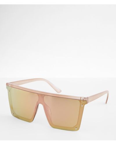BKE Mirrored Shield Sunglasses - Natural
