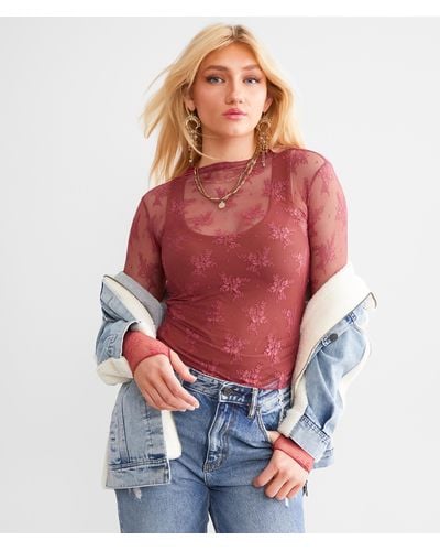 Free People Lady Lux Layering Top - Red
