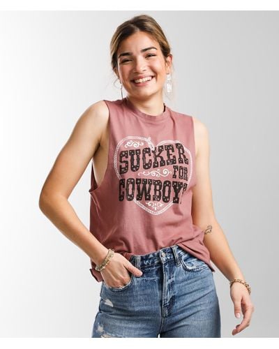 American Highway Sucker For Cowboys Tank Top - Red