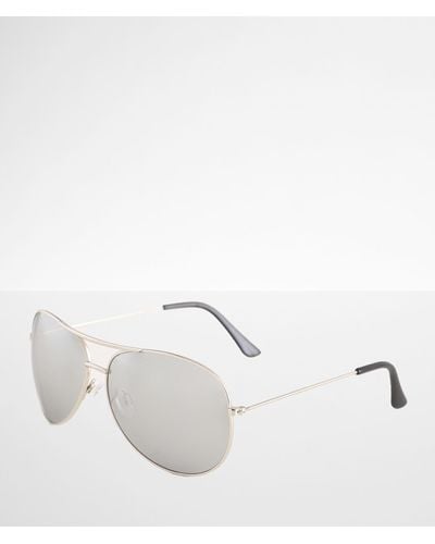 BKE Mirror Aviator Sunglasses - White