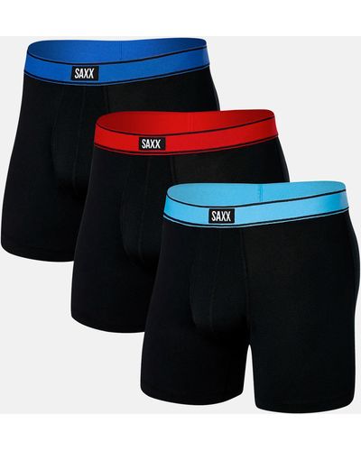 Saxx Underwear Co. Daytripper 3 Pack Stretch Boxer Briefs - Black