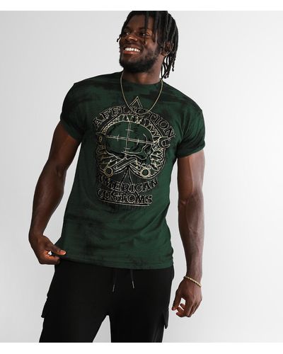 Affliction American Customs Oil Spade T-shirt - Green