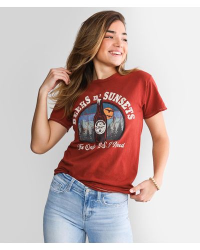 American Highway Beers & Sunsets T-shirt - Red