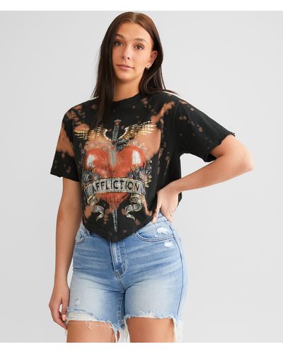 Affliction American Customs Ride The Wind Cropped T-shirt - Blue