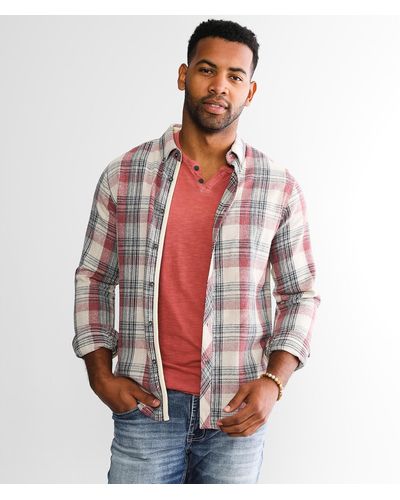 Outpost Makers Brushed Plaid Shirt - Red