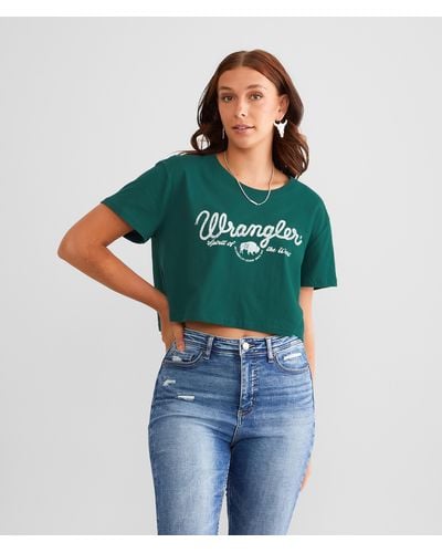 Wrangler Cropped Boyfriend T-shirt - Green