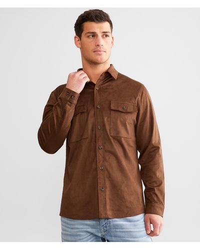 7 Diamonds Country Road Stretch Shacket - Brown