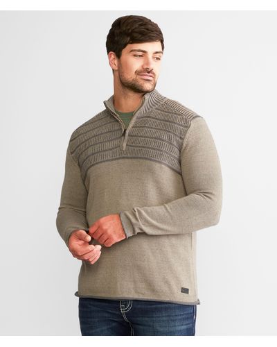 Outpost Makers Plated Quarter Zip Sweater - Brown