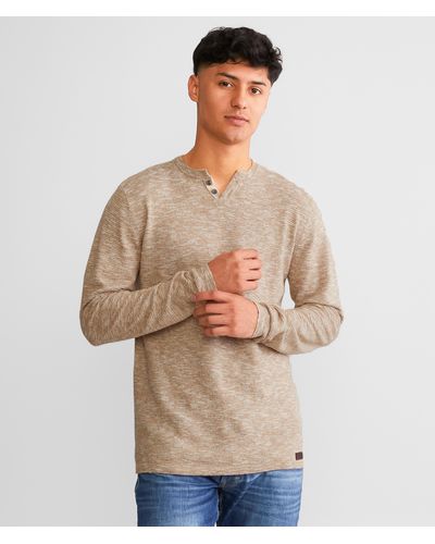 Outpost Makers Textured Henley Sweater - Natural