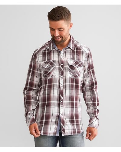 BKE Plaid Athletic Shirt - Brown