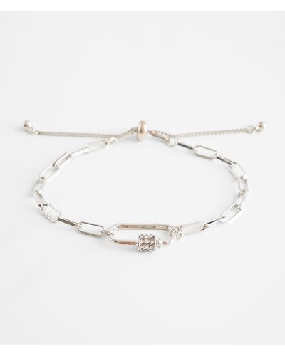 BKE Paperclip Chain Bracelet - White