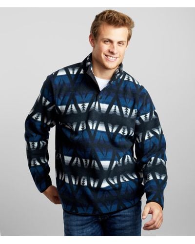 Departwest Printed Fleece Pullover - Blue
