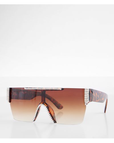 BKE Glitz Shield Sunglasses - Brown