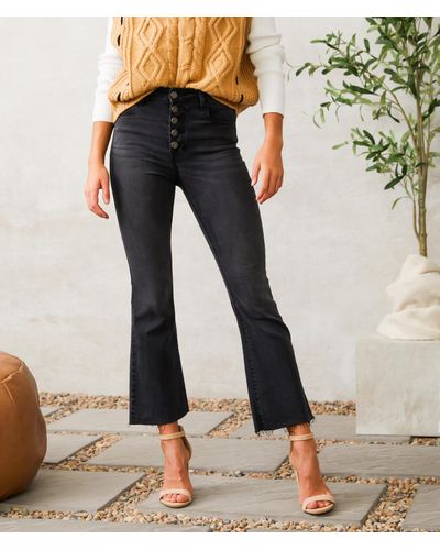 Hidden Jeans Happi Cropped Flare Stretch Jean - Blue