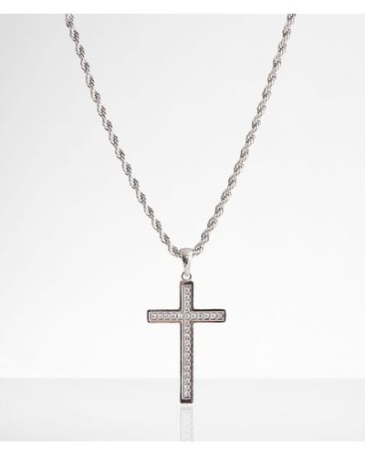 BKE Cross Pendant 24" Necklace - Metallic