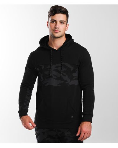 Departwest Camo Print Hooded Sweatshirt - Black