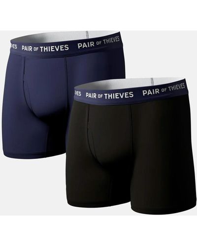 Pair of Thieves 2 Pack Super Soft Stretch Boxer Briefs - Blue