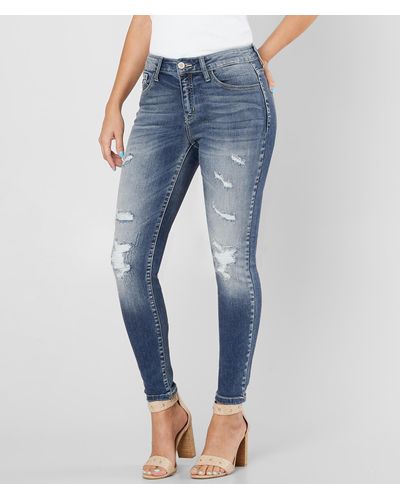 Kancan Kan Can Kurvy Mid-rise Ankle Skinny Stretch Jean - Blue