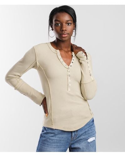 Free People Nailed It Thermal Henley - Natural