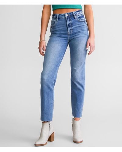 Hidden Jeans Tracey High Rise Cropped Straight Stretch Jean - Blue