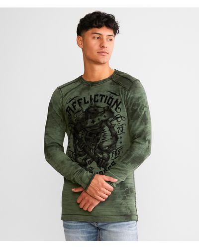 Affliction Grim Intent Reversible Thermal - Green