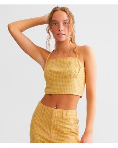 RVCA Brightside Cropped Tank Top - Yellow