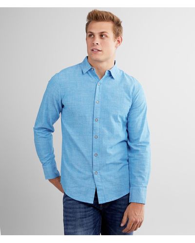Departwest Textured Woven Shirt - Blue